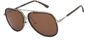 Black Aviator Full Rim Unisex Sunglasses by John Jacobs-124656