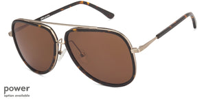 Black Aviator Full Rim Unisex Sunglasses by John Jacobs-124656