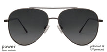 Load image into Gallery viewer, Gunmetal Aviator Full Rim Unisex Sunglasses by John Jacobs Screen Glasses-145315