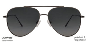Gunmetal Aviator Full Rim Unisex Sunglasses by John Jacobs Screen Glasses-145315