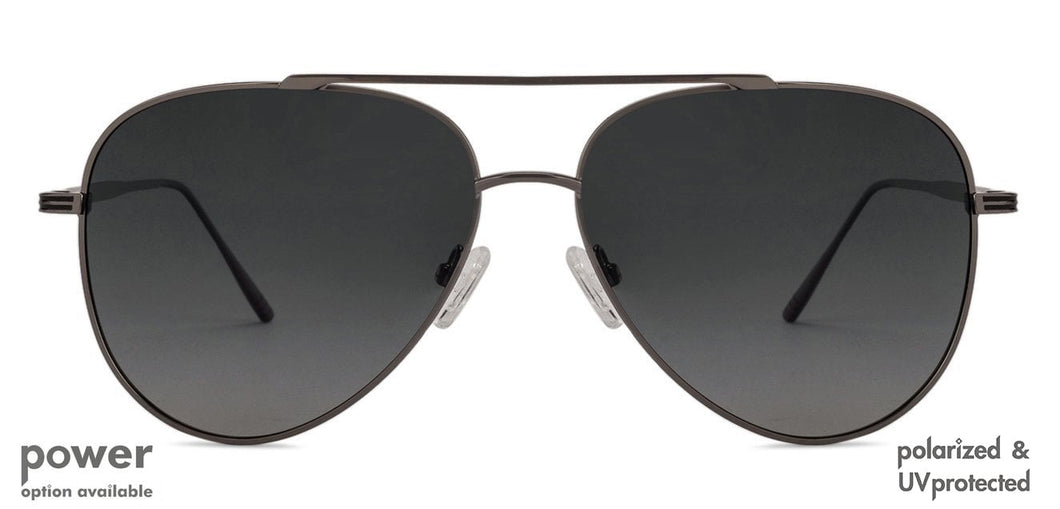 Gunmetal Aviator Full Rim Unisex Sunglasses by John Jacobs Screen Glasses-145315