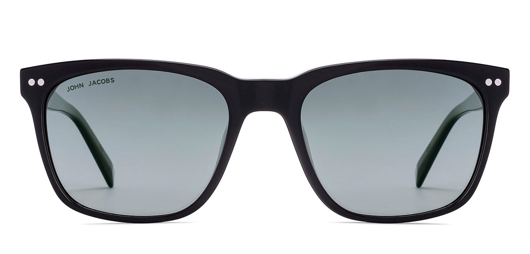 Black Wayfarer Full Rim Unisex Sunglasses by John Jacobs-215574