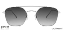 Load image into Gallery viewer, Silver Hexagonal Full Rim Unisex Eyeglasses by John Jacobs Screen Glasses-145279