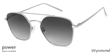 Load image into Gallery viewer, Silver Hexagonal Full Rim Unisex Eyeglasses by John Jacobs Screen Glasses-145279