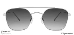 Silver Hexagonal Full Rim Unisex Eyeglasses by John Jacobs Screen Glasses-145279