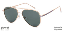 Load image into Gallery viewer, Gold Aviator Full Rim Unisex Eyeglasses by John Jacobs Screen Glasses-145282