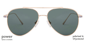 Gold Aviator Full Rim Unisex Eyeglasses by John Jacobs Screen Glasses-145282