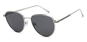 Silver Round Full Rim Unisex Sunglasses by John Jacobs-208081