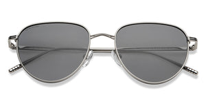 Silver Round Full Rim Unisex Sunglasses by John Jacobs-208081