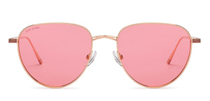 Gold Round Full Rim Women Sunglasses by John Jacobs-208082