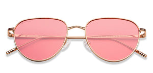 Gold Round Full Rim Women Sunglasses by John Jacobs-208082