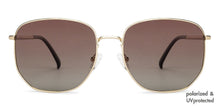 Load image into Gallery viewer, Gold Geometric Full Rim Unisex Eyeglasses by John Jacobs Screen Glasses-145340