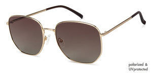 Gold Geometric Full Rim Unisex Eyeglasses by John Jacobs Screen Glasses-145340