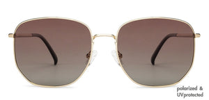 Gold Geometric Full Rim Unisex Eyeglasses by John Jacobs Screen Glasses-145340