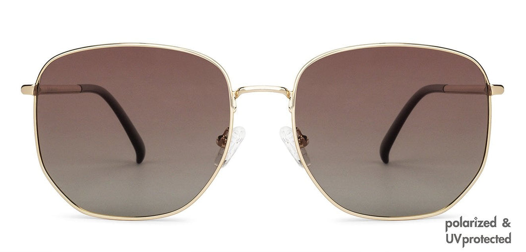 Gold Geometric Full Rim Unisex Eyeglasses by John Jacobs Screen Glasses-145340