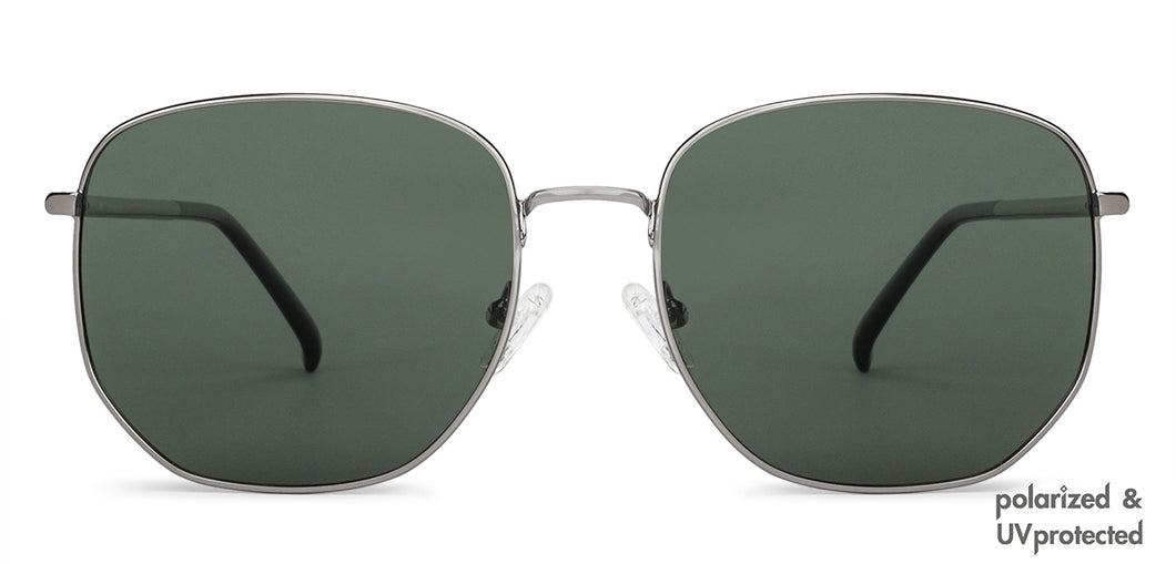 Grey Geometric Full Rim Unisex Eyeglasses by John Jacobs Screen Glasses-145341