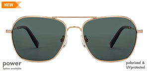 Gold Square Full Rim Unisex Sunglasses by John Jacobs Screen Glasses-145344