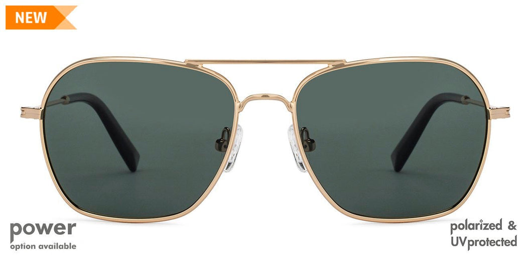 Gold Square Full Rim Unisex Sunglasses by John Jacobs Screen Glasses-145344