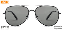 Load image into Gallery viewer, Black Aviator Full Rim Unisex Eyeglasses by John Jacobs Screen Glasses-145349