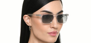 White Transparent Rectangle Full Rim Unisex Sunglasses by John Jacobs-215580