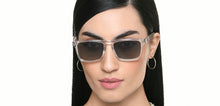 Load image into Gallery viewer, White Transparent Rectangle Full Rim Unisex Sunglasses by John Jacobs-215580