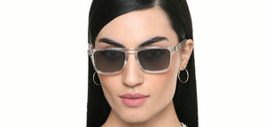 White Transparent Rectangle Full Rim Unisex Sunglasses by John Jacobs-215580