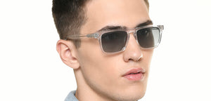 White Transparent Rectangle Full Rim Unisex Sunglasses by John Jacobs-215580