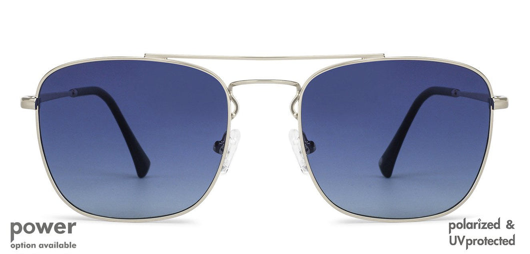Silver Square Full Rim Unisex Eyeglasses by John Jacobs Screen Glasses-145386