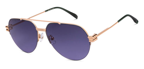 Gold Aviator Half Rim Men Sunglasses by John Jacobs-211675