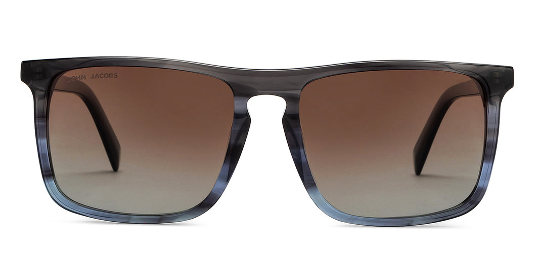 Grey Rectangle Full Rim Unisex Sunglasses by John Jacobs-208311