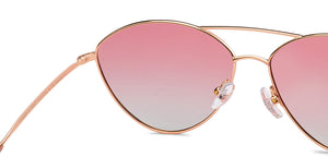 Gold Cat Eye Full Rim Women Sunglasses by John Jacobs-208087