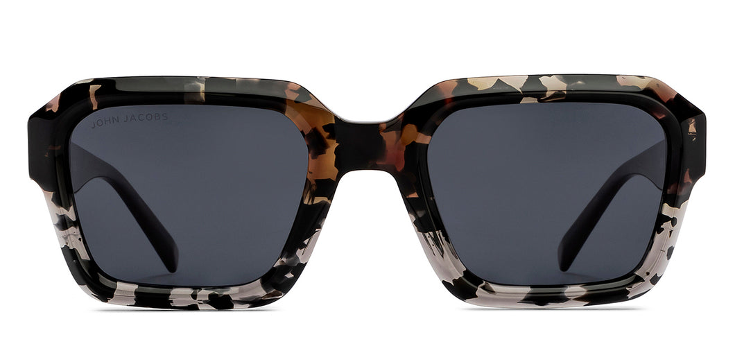 Tortoise Rectangle Full Rim Unisex Sunglasses by John Jacobs-211707