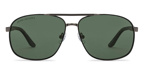 Gunmetal Rectangle Full Rim Unisex Sunglasses by John Jacobs-209961