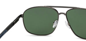 Gunmetal Rectangle Full Rim Unisex Sunglasses by John Jacobs-209961