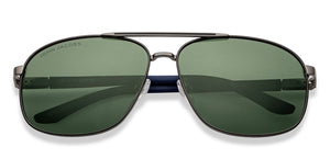 Gunmetal Rectangle Full Rim Unisex Sunglasses by John Jacobs-209961