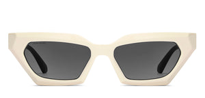 Creamy White Rectangle Full Rim Unisex Sunglasses by John Jacobs-213041