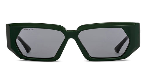 Green Rectangle Full Rim Unisex Sunglasses by John Jacobs-213044