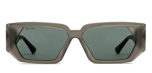 Grey Rectangle Full Rim Unisex Sunglasses by John Jacobs-213046