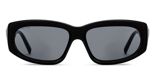 Black Rectangle Full Rim Unisex Sunglasses by John Jacobs-212827