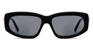 Black Rectangle Full Rim Unisex Sunglasses by John Jacobs-212827