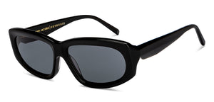 Black Rectangle Full Rim Unisex Sunglasses by John Jacobs-212827