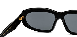 Black Rectangle Full Rim Unisex Sunglasses by John Jacobs-212827