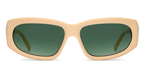 Creamy White Rectangle Full Rim Unisex Sunglasses by John Jacobs-212828