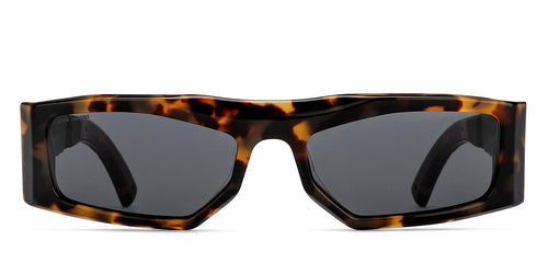 Tortoise Rectangle Full Rim Unisex Sunglasses by John Jacobs-212830