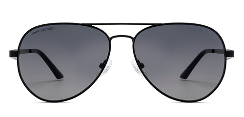 Black Aviator Full Rim Unisex Sunglasses by John Jacobs-213142