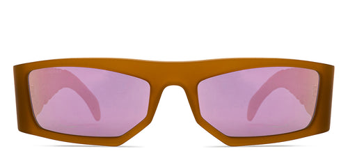 Brown Rectangle Full Rim Unisex Sunglasses by John Jacobs-213149