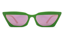 Load image into Gallery viewer, Green Cat Eye Full Rim Unisex Sunglasses by John Jacobs-213150
