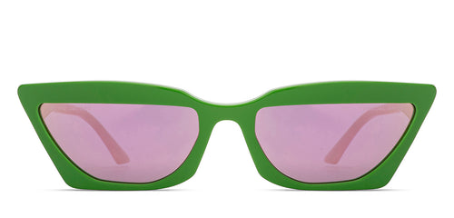 Green Cat Eye Full Rim Unisex Sunglasses by John Jacobs-213150