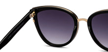 Load image into Gallery viewer, Black Cat Eye Full Rim Women Sunglasses by John Jacobs-213505