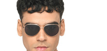 Load image into Gallery viewer, Gold Aviator Full Rim Unisex Sunglasses by John Jacobs-215338